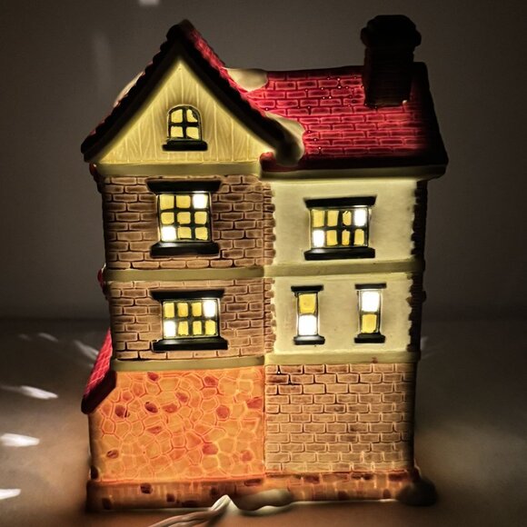 Vintage 1996 Trim A Home Lighted Christmas Village House Dress Shop Cobbler 8" - Picture 13 of 14